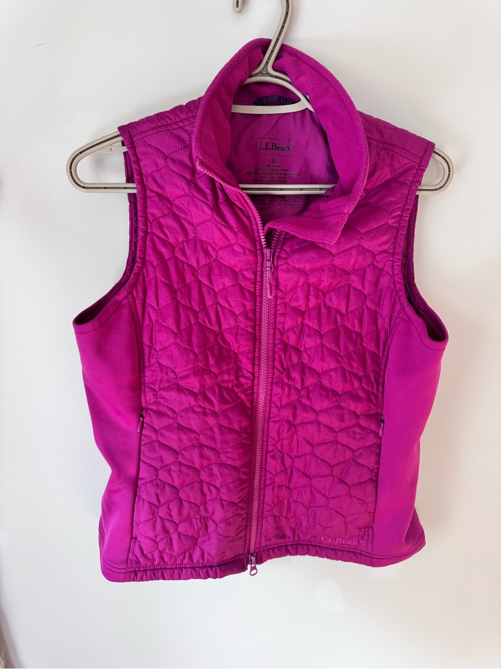 L.L. Bean Women's Quilted Vest in Bright Magenta